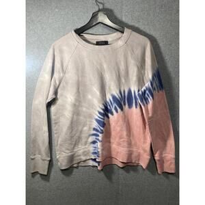 Kelly Renee Tie Dye High Low Sweatshirt Gray Red White Blue Size Small (4-6)